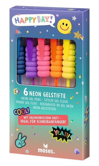 moses - Happy Day Neon Gelstifte 6er Set