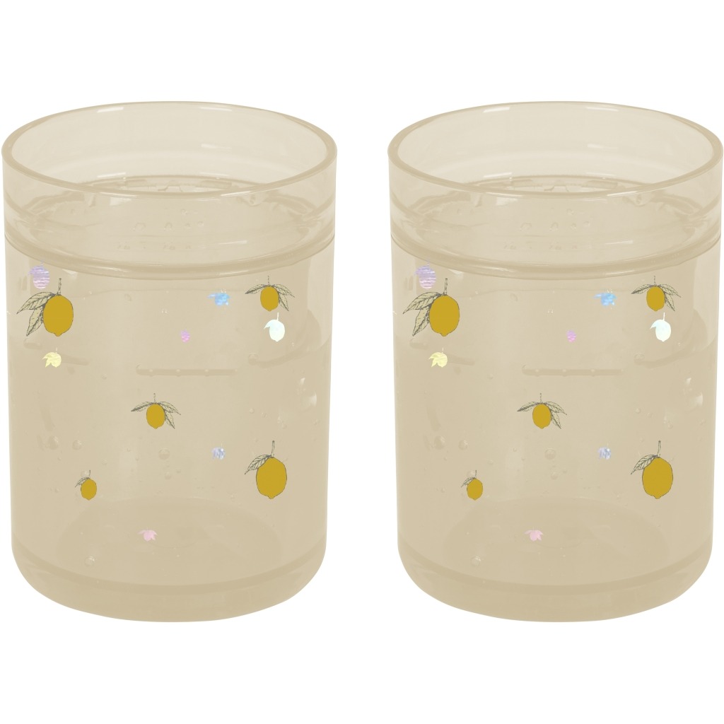 konges slojd - Glitzerbecher 2er Set Lemon