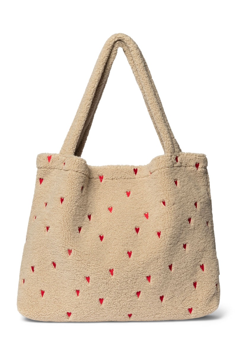 Studio Noos - Tasche Ecru Teddy Hearts