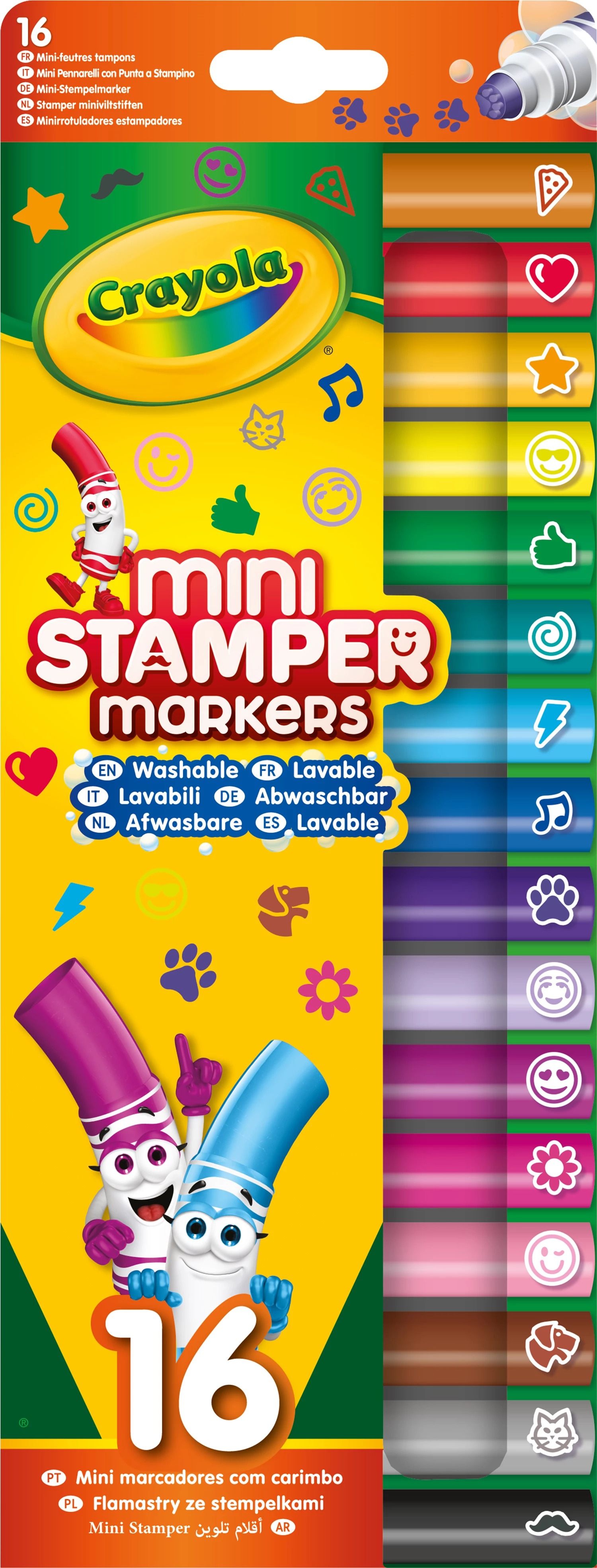 Crayola - 16 Mini Stempel-Filzstifte