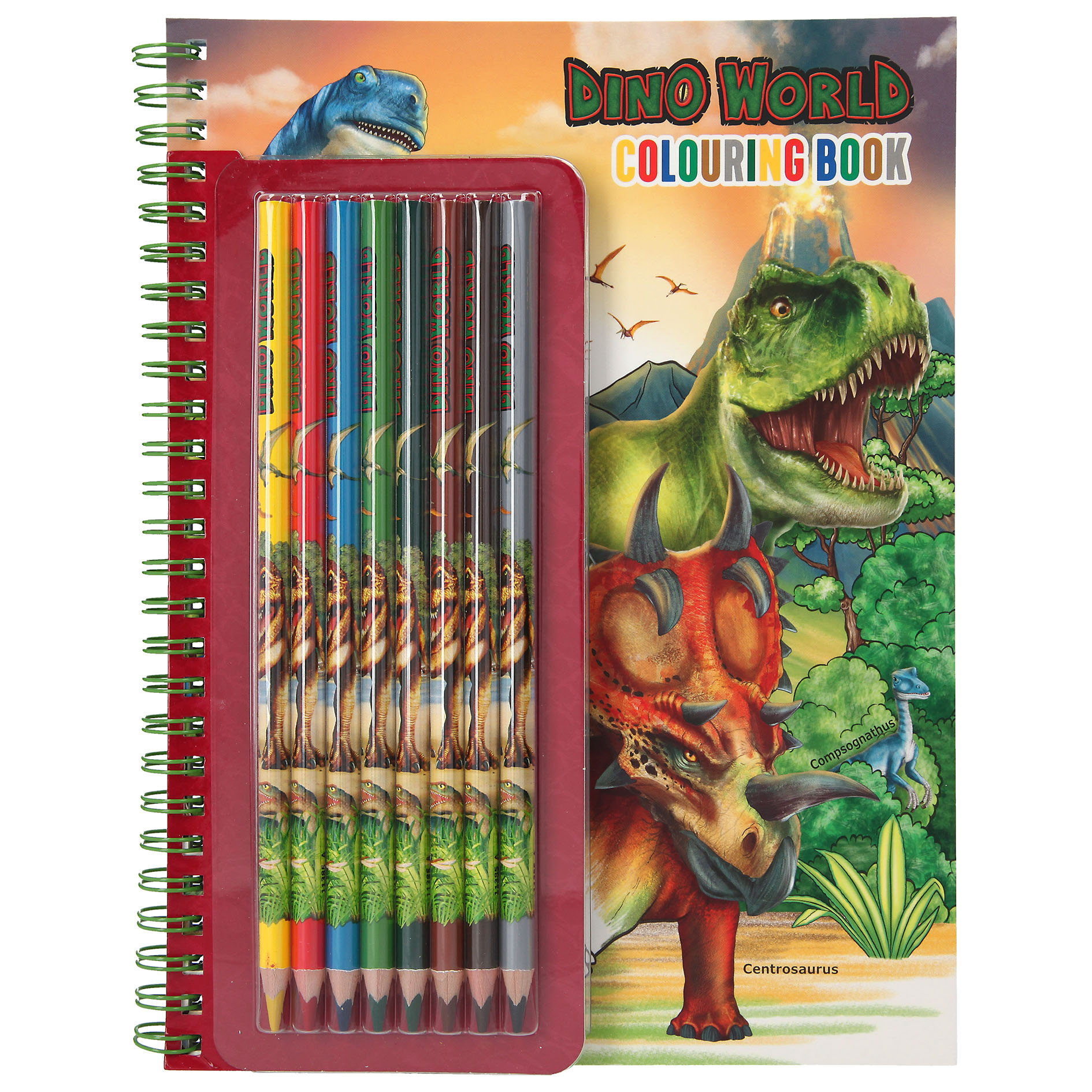 DINO WORLD - Malbuch mit Buntstiften