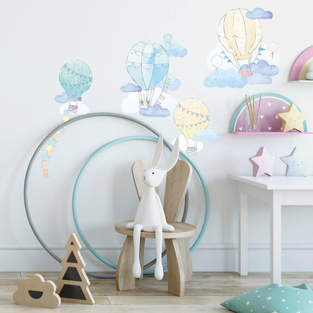 balony-mietowe-naklejka-naklejka-dla-dzieci-dekoracje-pokoju-2 PASTELOWELOVE - Wandsticker "balloons" mint