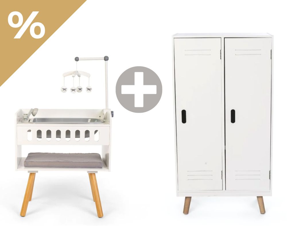 Dream Deals - by Astrup: Wickeltisch + Kleiderschrank für Puppen