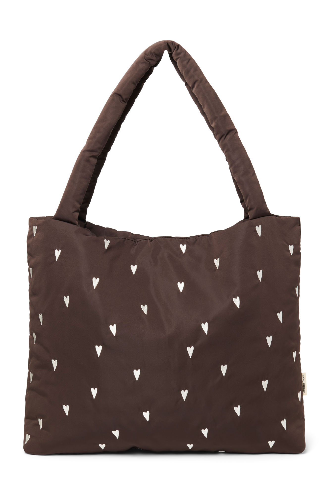 Studio Noos - Tasche Puffy Brown Hearts