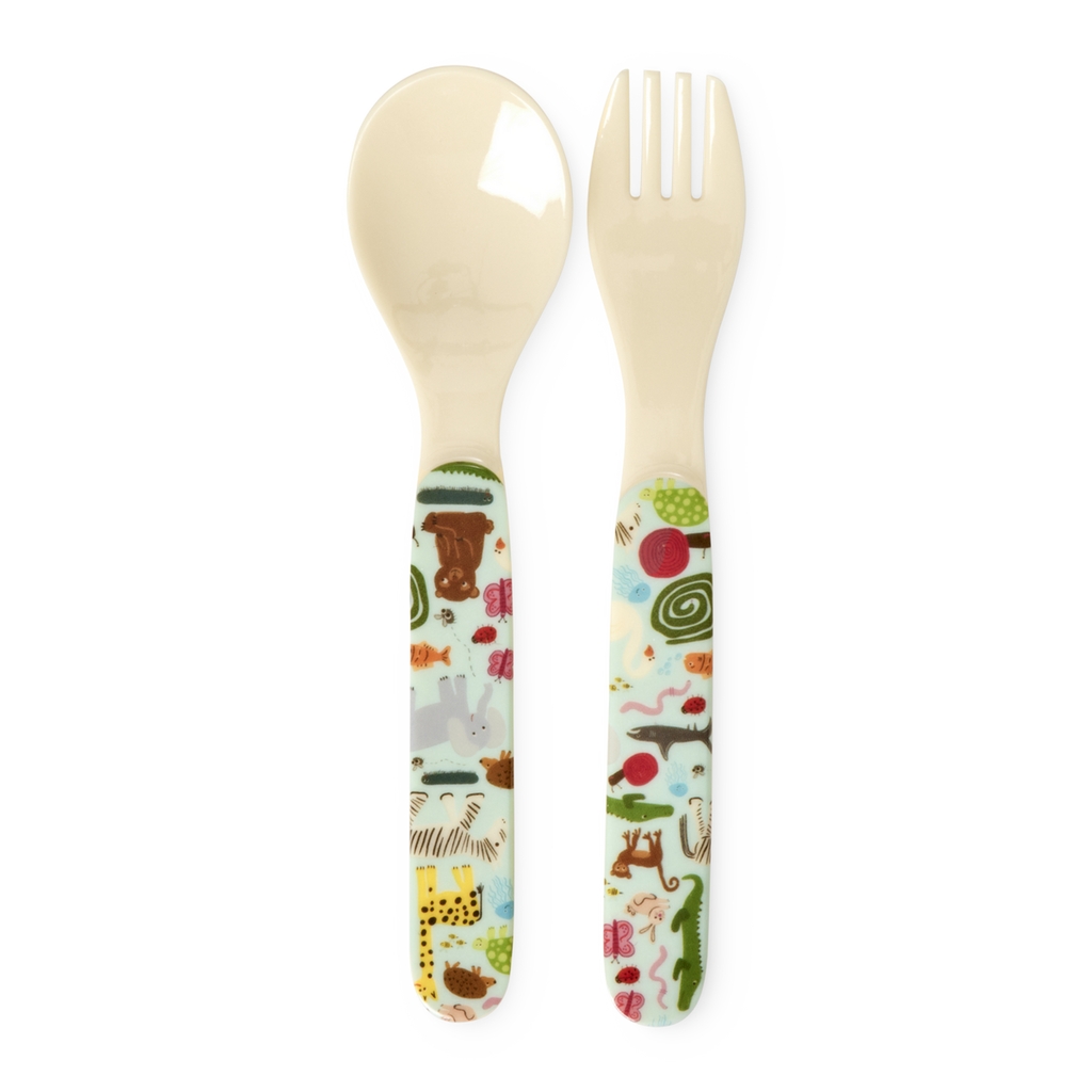 RICE - Besteck-Set Wildlife Mint