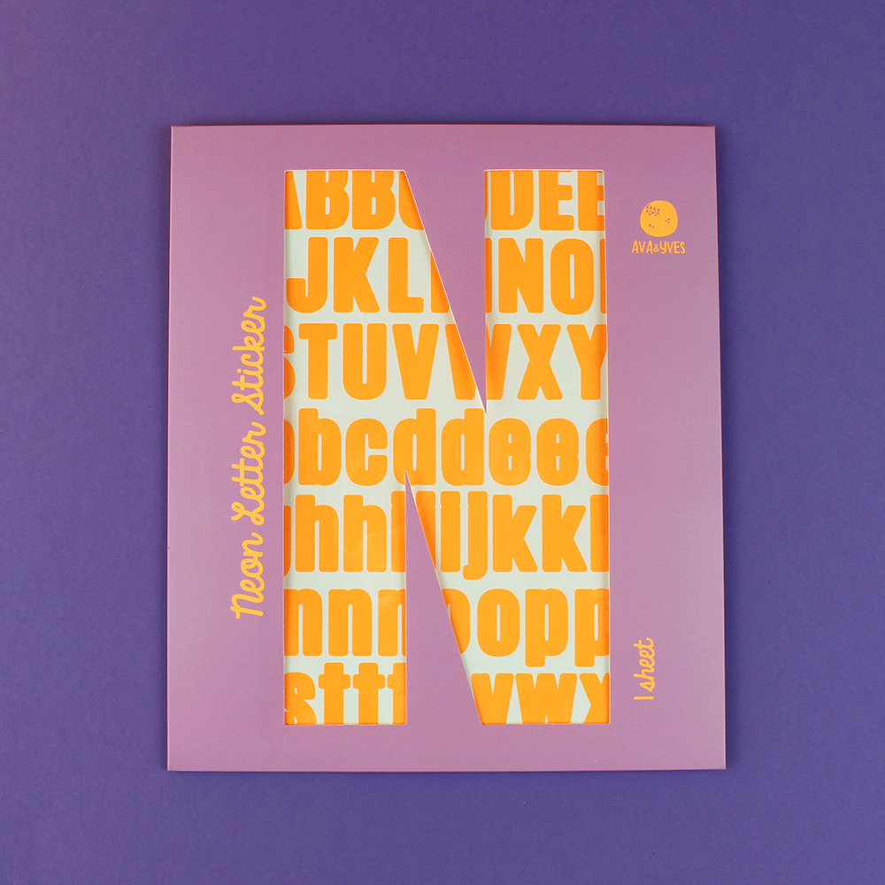 ava&yves -  Buchstaben-Sticker Neon Magenta