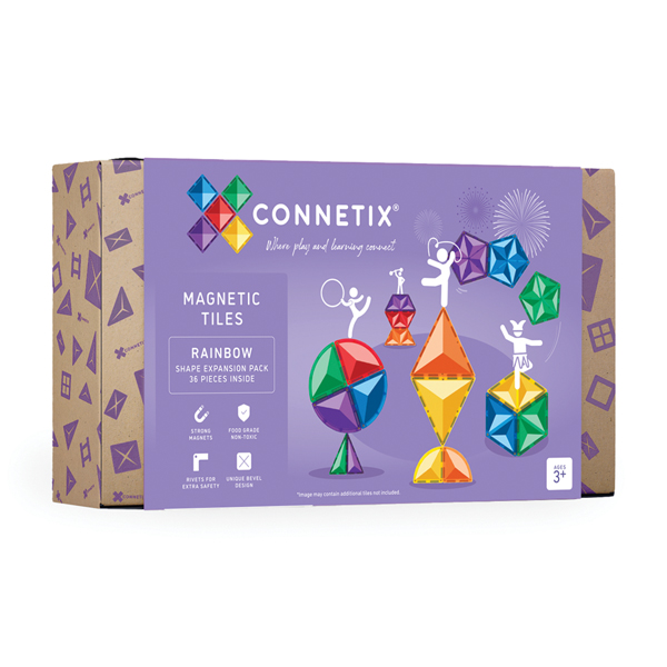 600-x-600_36pc-Rainbow-Expansion connetix - Magnetbausteine Rainbow Shape Pack 36-tlg.