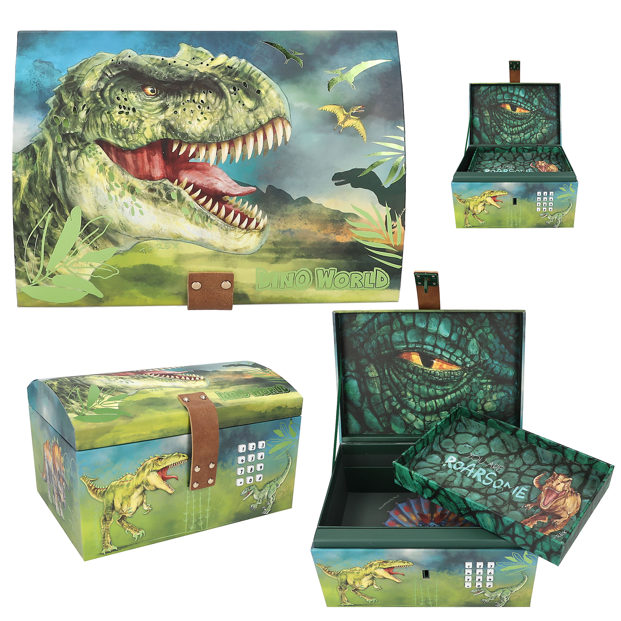 DINO WORLD - Schatztruhe mit Code, Sound & Licht