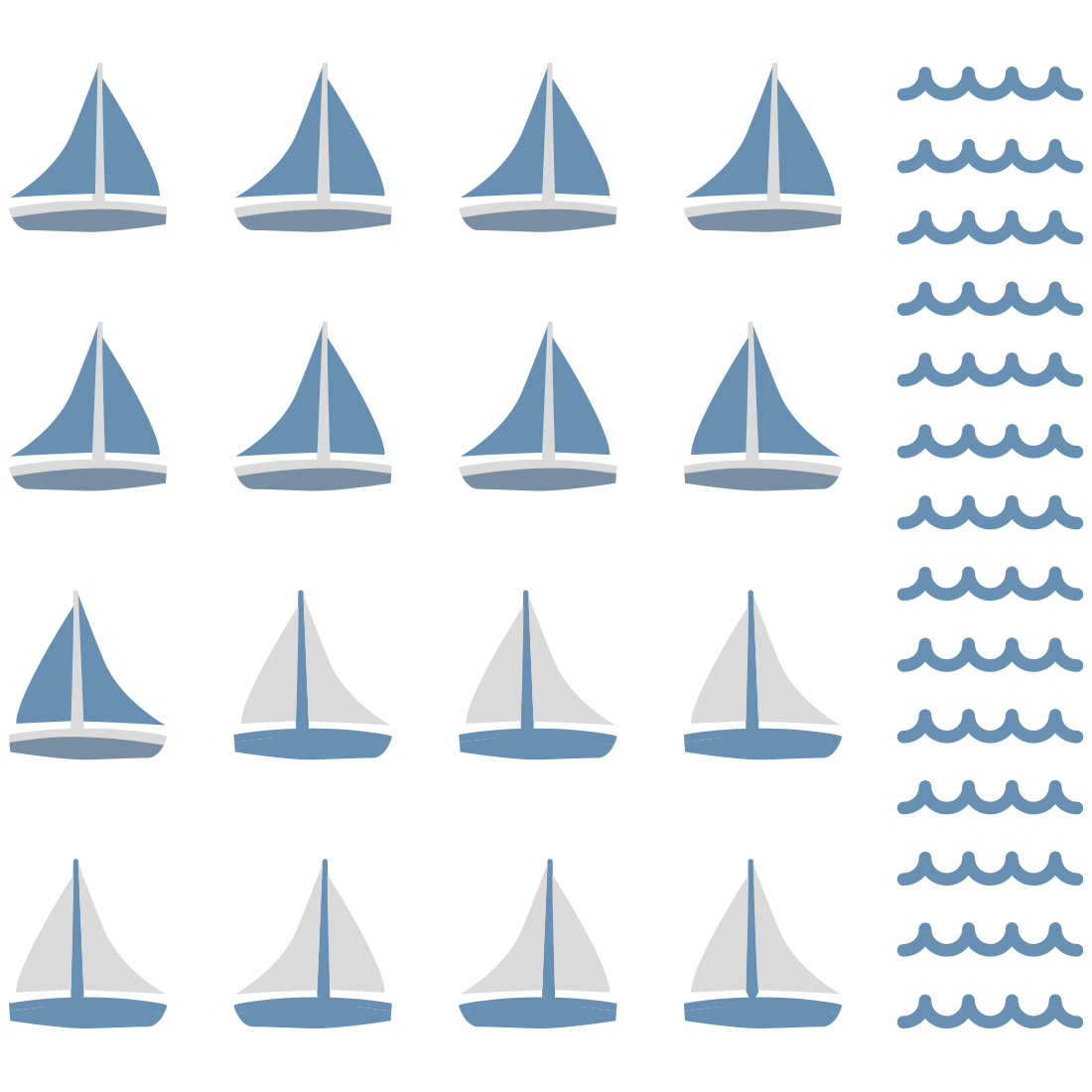 PASTELOWELOVE - Wandsticker "Sailboats" blue