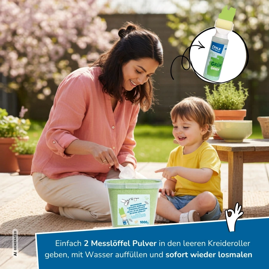 alldoro - Kreidepulver im Eimer 1kg grün