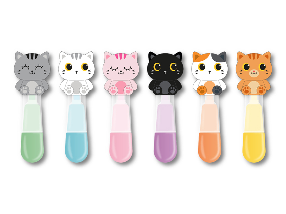 itotal - Textmarker 6-Stk-set Katze