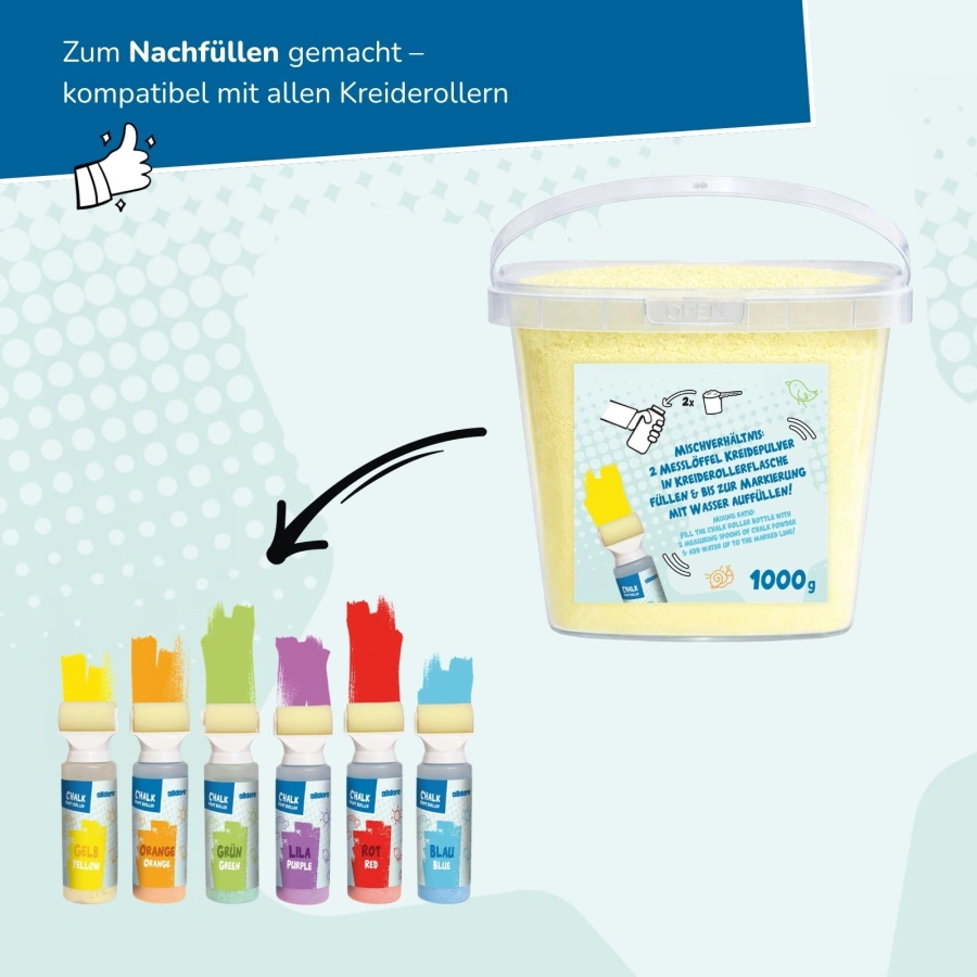 alldoro - Kreidepulver im Eimer 1kg gelb
