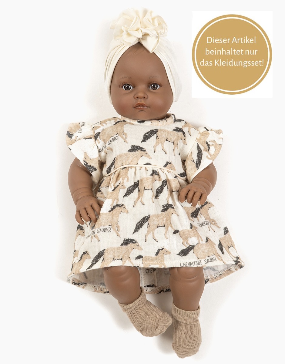 minikane - Puppenkleidung: Kleid + Haarband  "Pferd" für 47cm