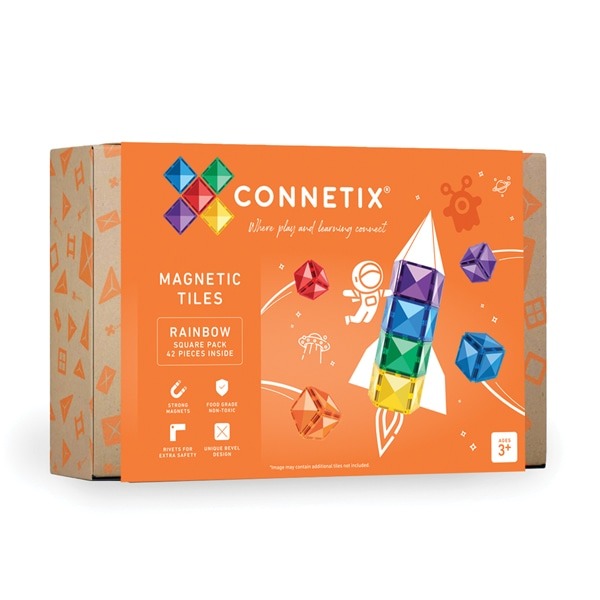 connetix_rainbow_square-pack_42-2 connetix - Magnetbausteine Rainbow Square Pack 42-tlg.