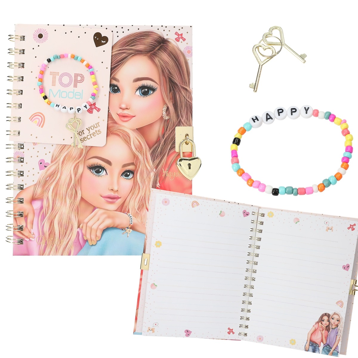 TOPModel - Tagebuch mit Schloss und Armband