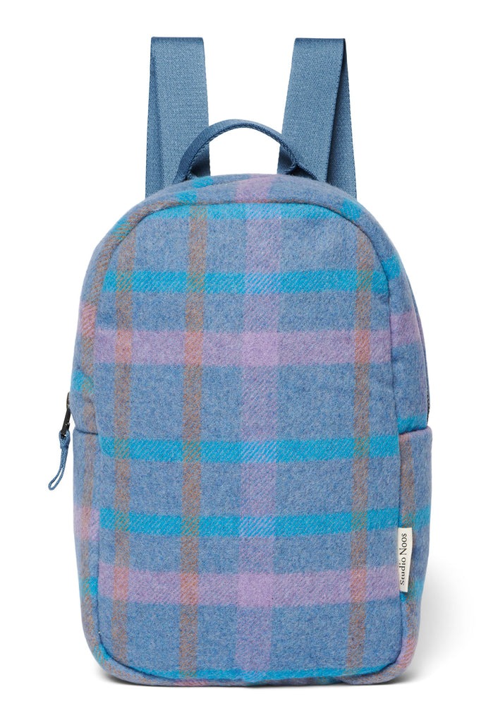 Studio Noos - Rucksack Mini Sky Blue Wool Checked