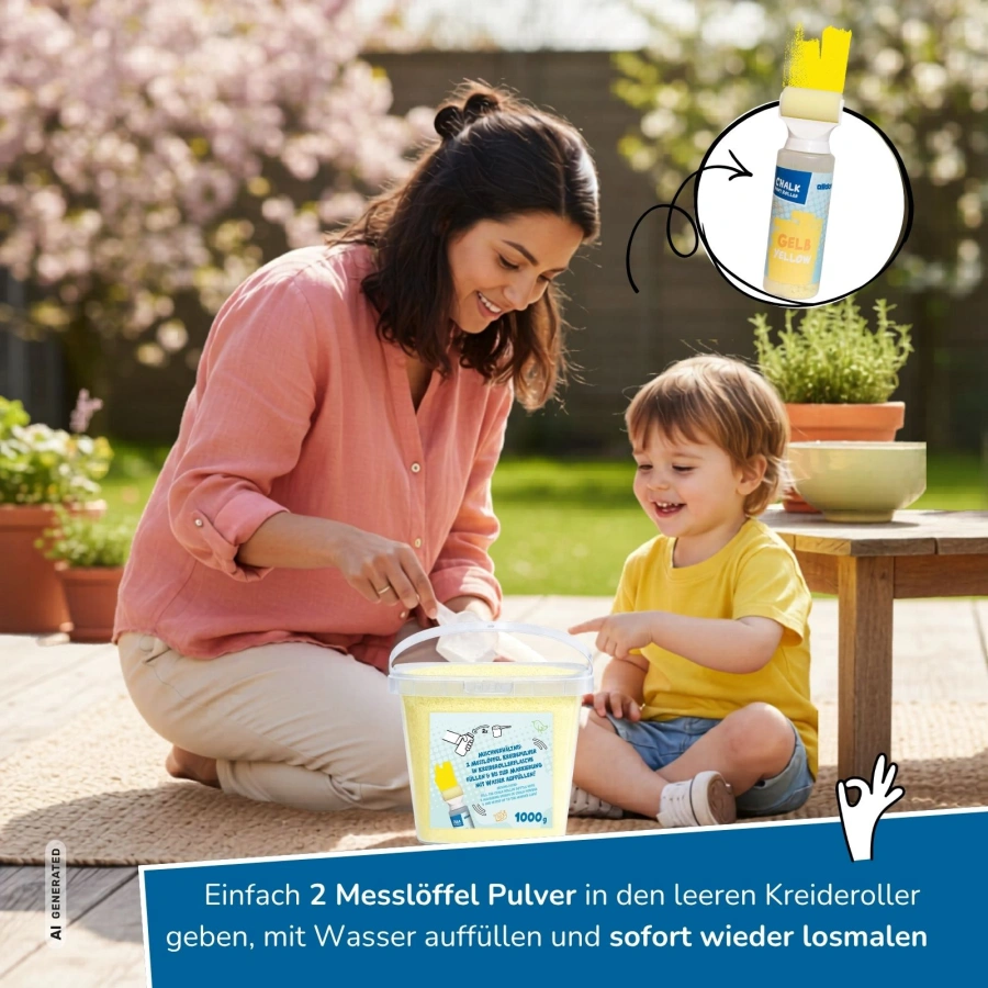 alldoro - Kreidepulver im Eimer 1kg gelb