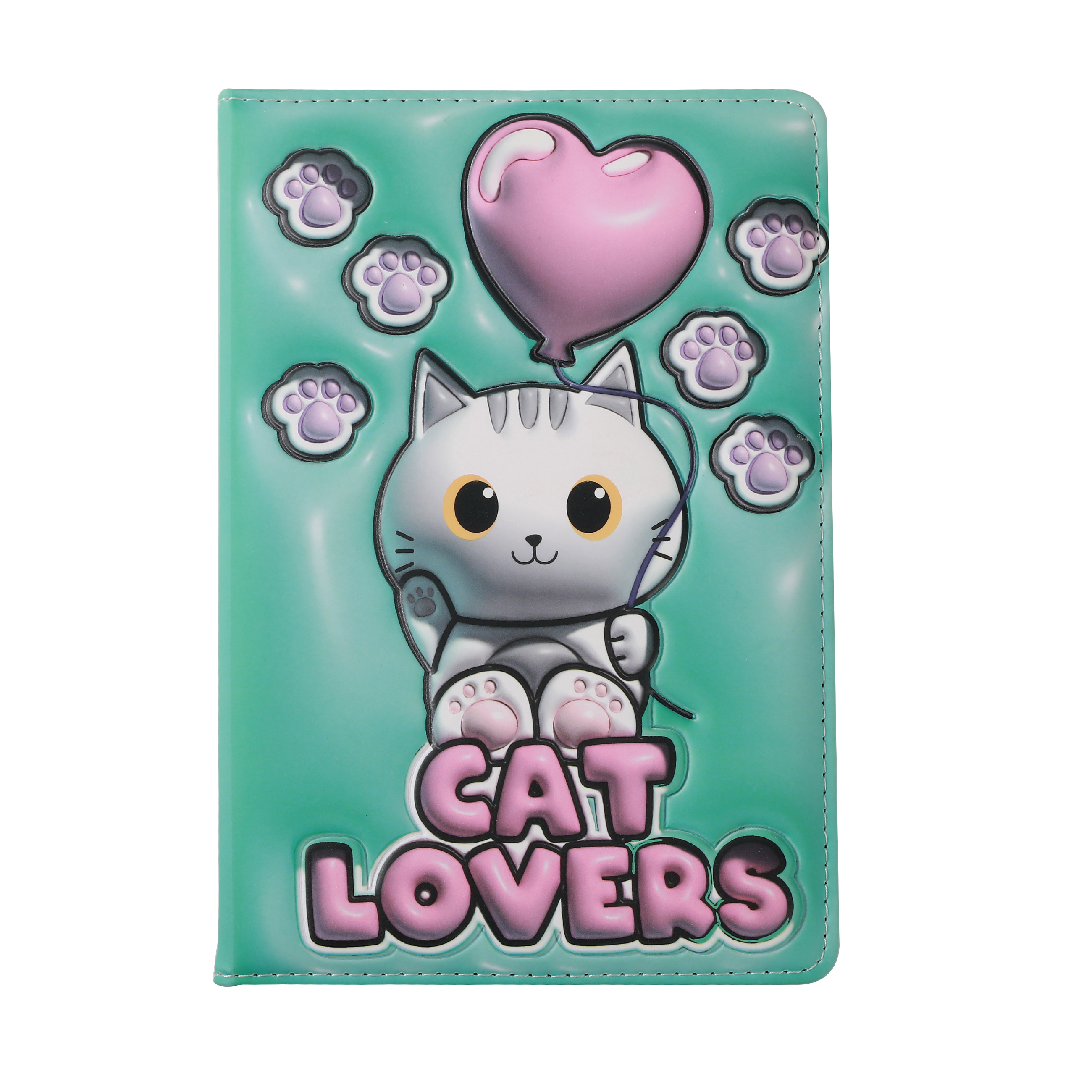 itotal - White Cat 3D Notizbuch 