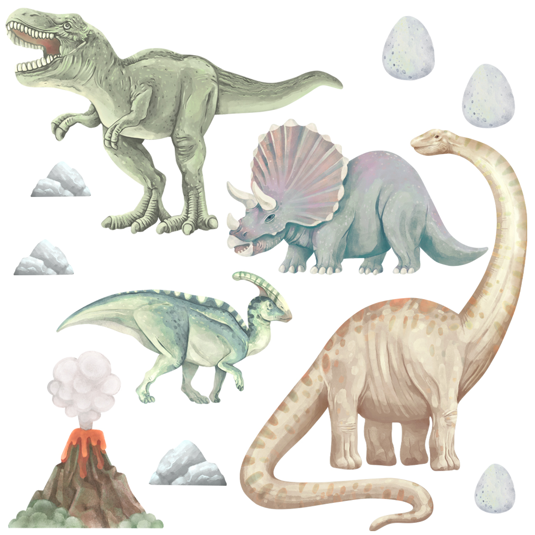 naklejki-dinozaury-I-06 PASTELOWELOVE - Wandsticker Dinosaurier I