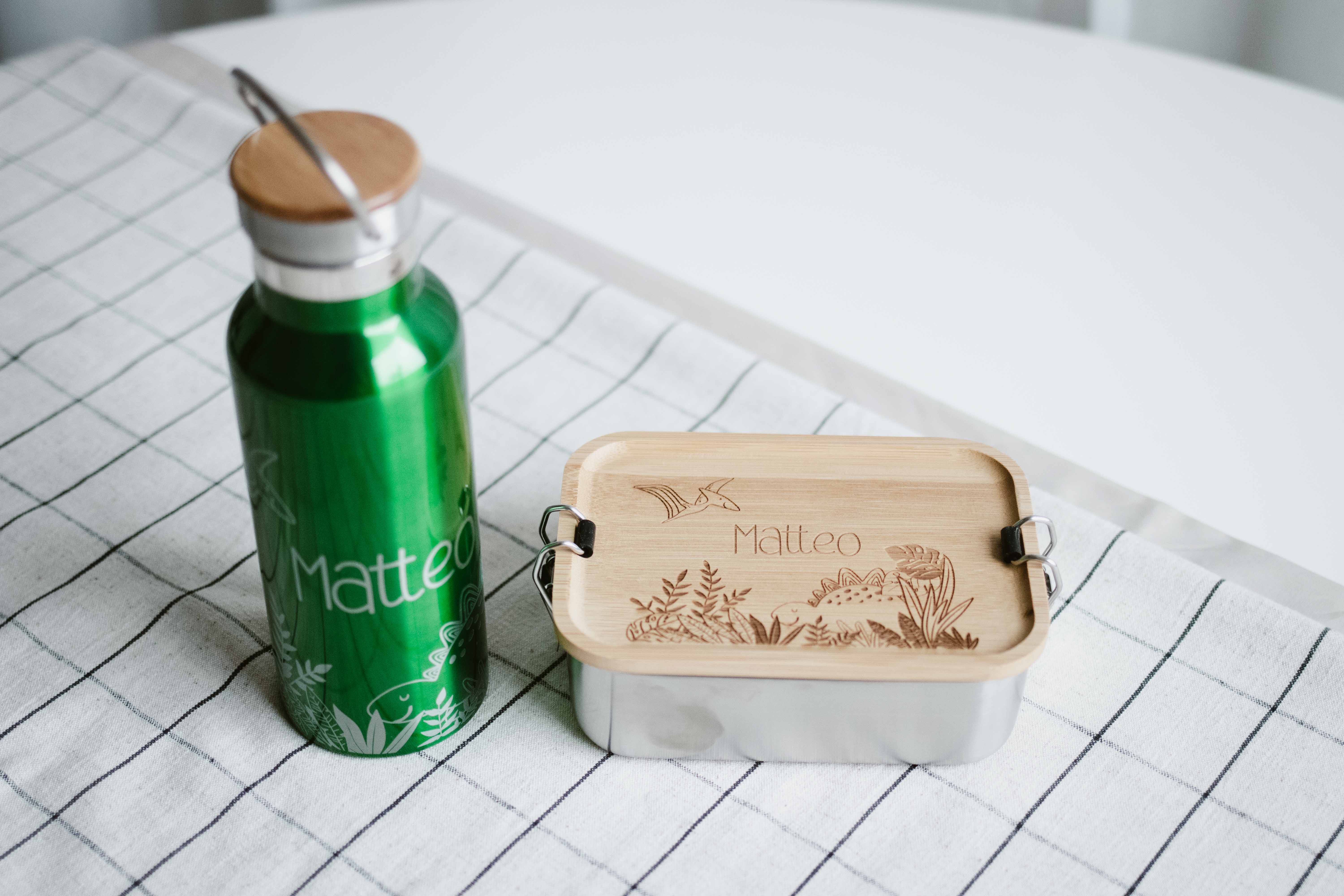 IMG_9320 Invy Design - Trinkflasche & Lunchbox "Dino"