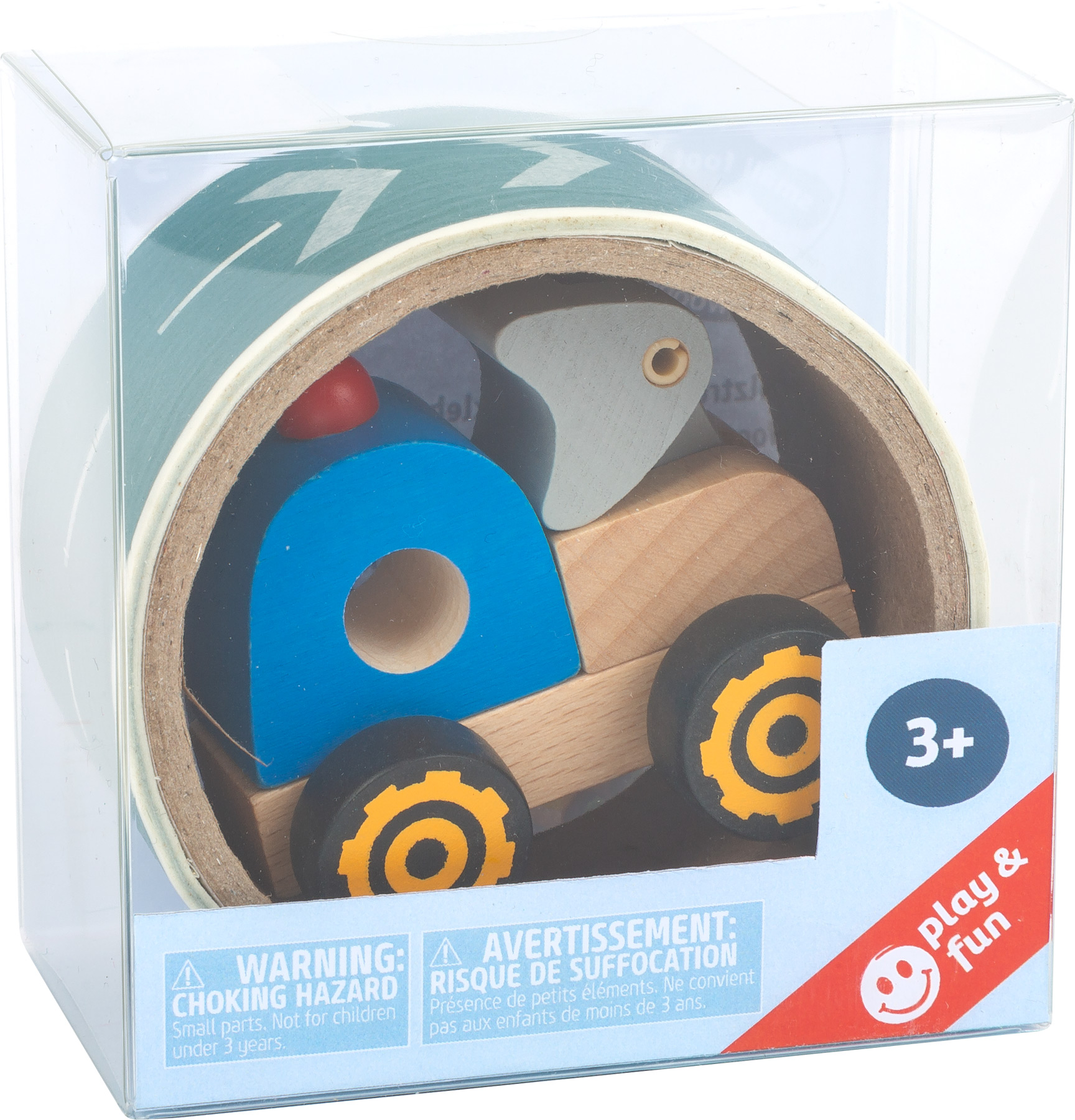 Holztruck mit Straßenklebeband in Verpackung