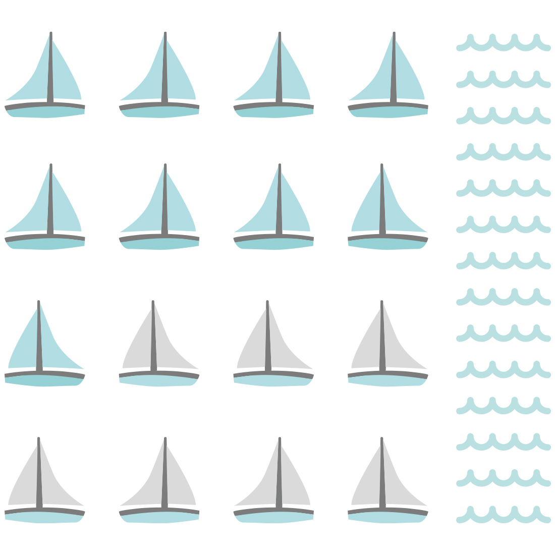 PASTELOWELOVE - Wandsticker "Sailboats" mint