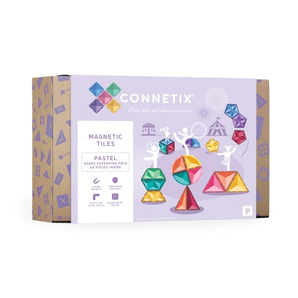 600-x-600_48pc-Pastel-Expansion connetix - Magnetbausteine Pastel Shape Pack 48-tlg.