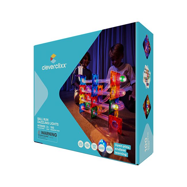 CleverClixx - Magnetbausteine Ball Run Dazzling Lights Pack Intense