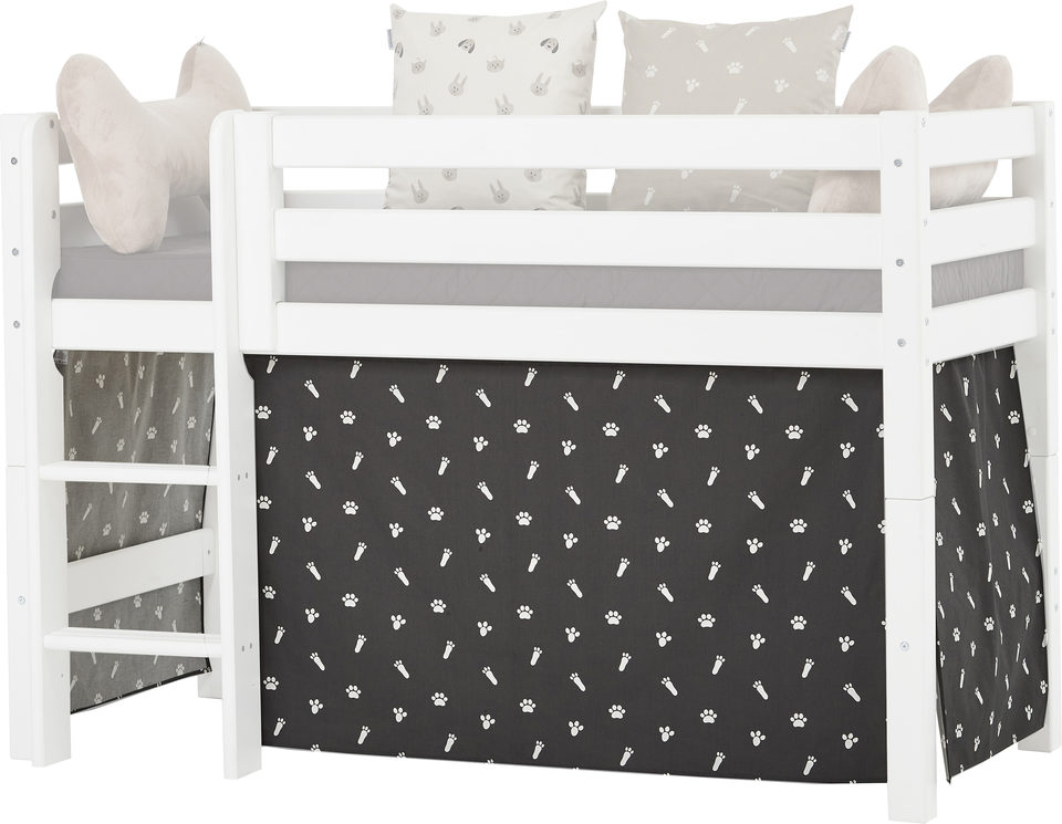 Halbhoch70x160 Hoppekids - Vorhang "Pets" Granite Grey