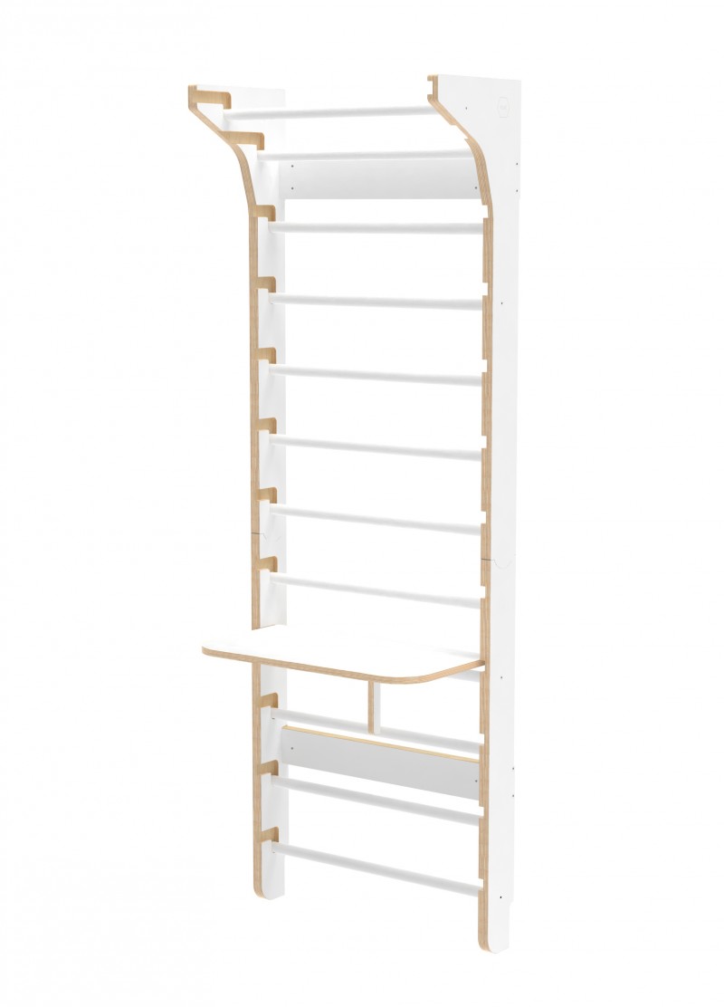 weiss-funactive-gymnastik-wandstange-2 nuki - Sprossenwand mit Schreibtisch "Funactive"