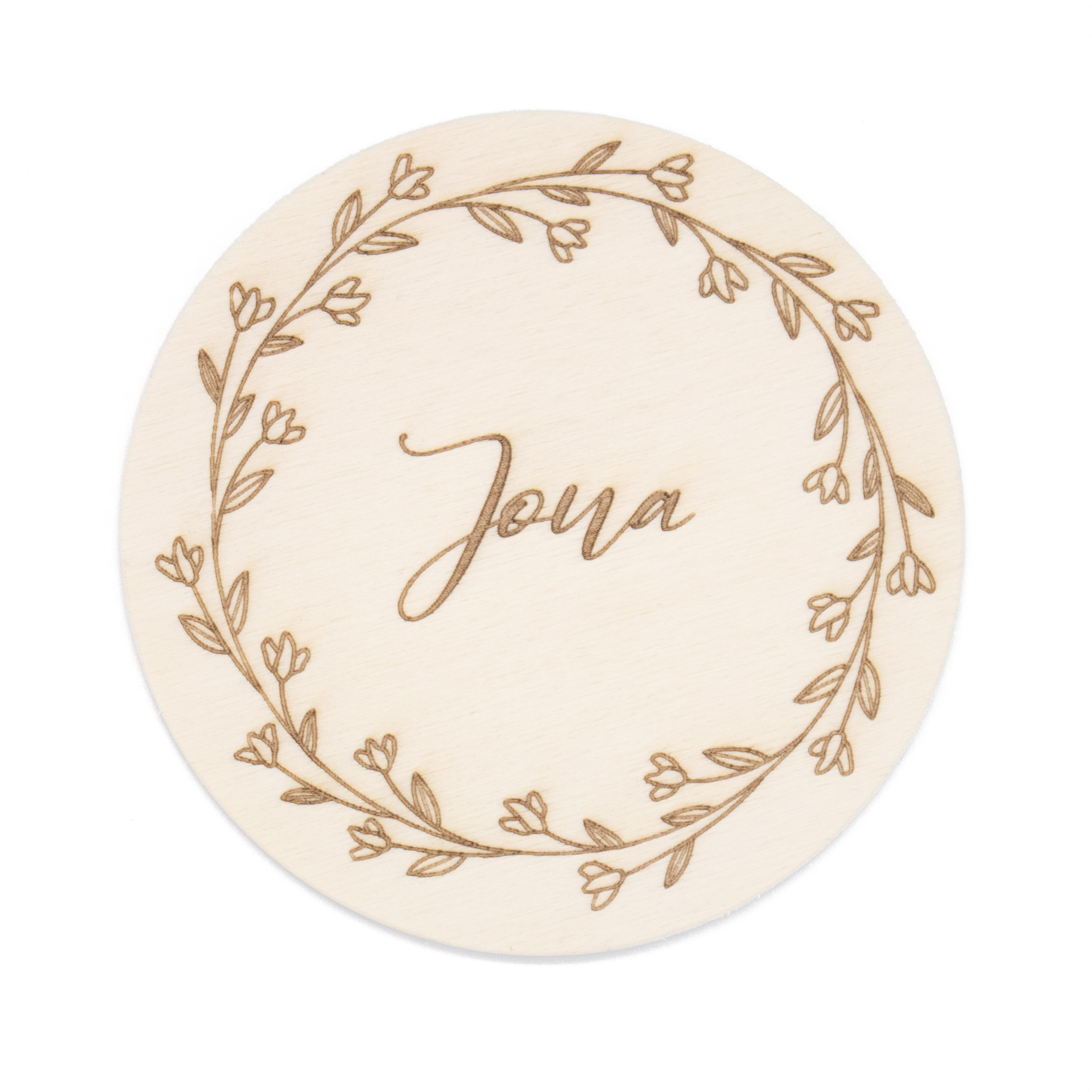 ID02009 Invy Design - Holzschild mit Name Kranz