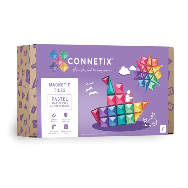 connetix - Magnetbausteine Pastel Starter Pack 64-tlg.