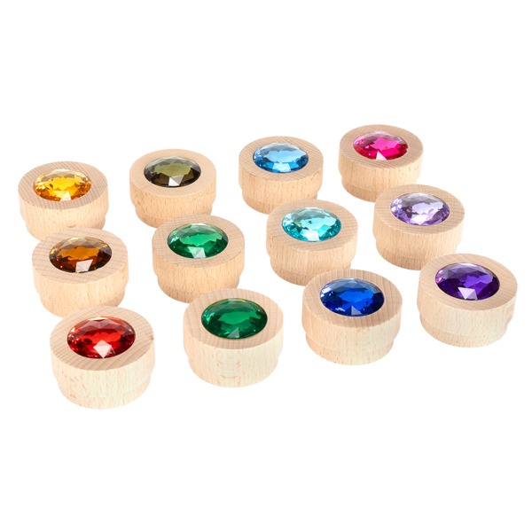 Eduplay -  Holz-Funkelsteine Regenbogen 12er Set