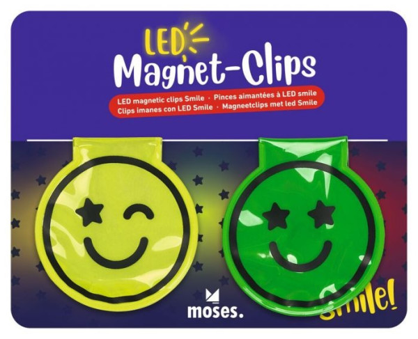 moses - Magnet Clips mit LED Smile