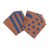 ava&yves - Papiergeschenktüten Punkte + Streifen blau/braun