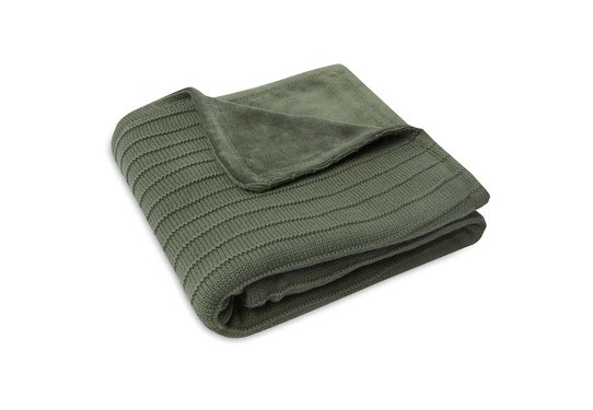 Jollein - Decke 75x100cm Pure Knit Leaf Green/Velvet