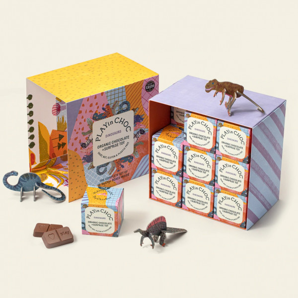 PLAYin CHOC - ToyChoc Box Geschenkset 18er "Dinosaurier"