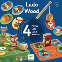 Djeco - Holz Lernspiel: Ludo Wood - 4 Spiele