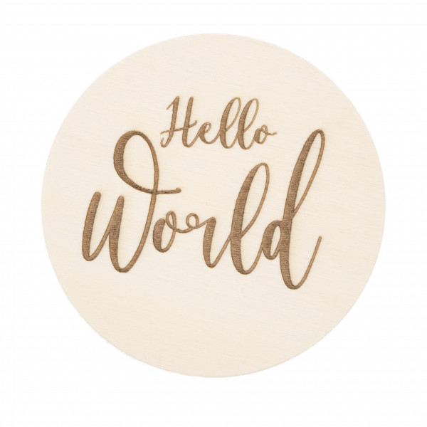 Invy Design - Holzschild "Hello World"
