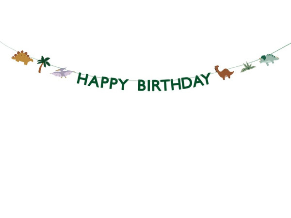 PartyDeco - Girlande Dino "Happy Birthday"