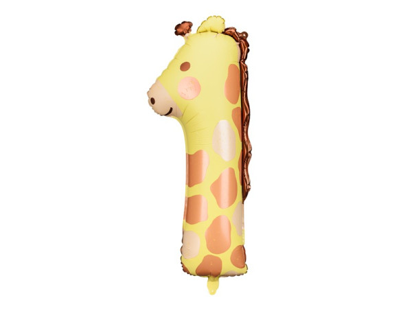 PartyDeco - Folienballon Ziffer 1 Giraffe 42x90 cm