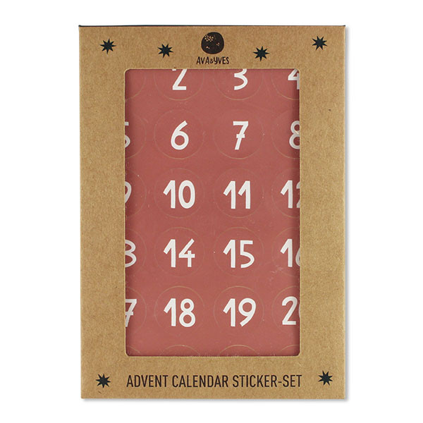 ava&yves - Adventskalender-Sticker A6 dunkelrosa