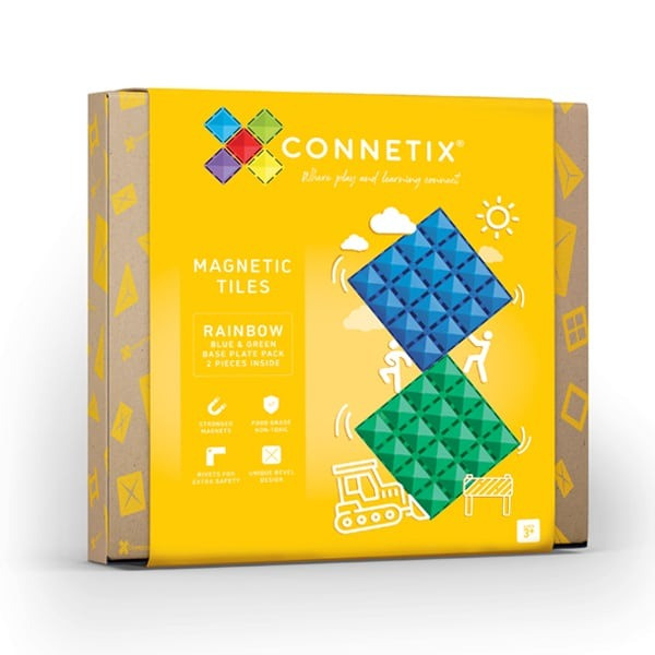 connetix - Magnetbausteine Base Plate Blue & Green 2-tlg.