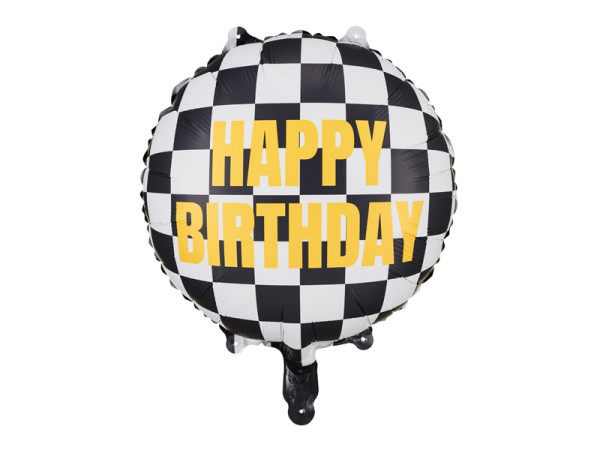 PartyDeco - Folienballon Zielflagge 45 cm