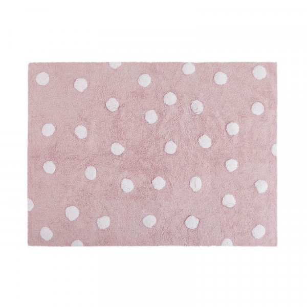 Lorena Canals - Teppich "Polka Dots" Pink/White 120 x 160