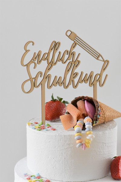 Invy Design - Cake Topper "Endlich Schulkind"