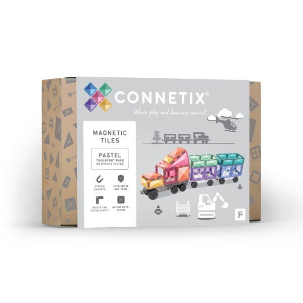 connetix - Magnetbausteine Pastell Fahrzeuge Pack 50-tlg.