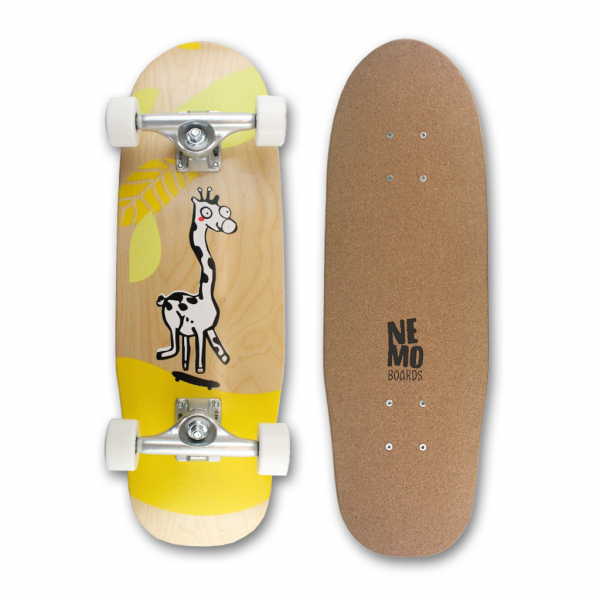 NEMO BOARDS - Kinder Skateboard Kork Softgrip - Giraffe