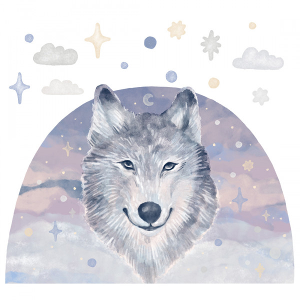PASTELOWELOVE - Wandsticker Wolf