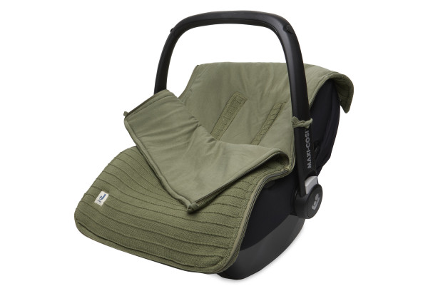 Jollein - Fußsack für Autositz/Kinderwagen Pure Knit Leaf Green